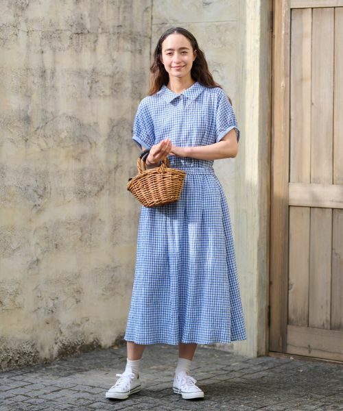 CARA O CRUZ / キャラ・オ・クルス ミニ・ひざ丈スカート | 洗える ウエストゴム ギンガムチェックスカート【セットアップ】 | 詳細25