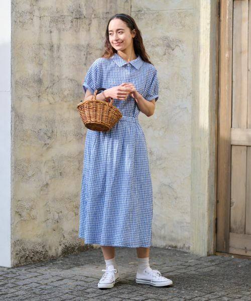 CARA O CRUZ / キャラ・オ・クルス ミニ・ひざ丈スカート | 洗える ウエストゴム ギンガムチェックスカート【セットアップ】 | 詳細27