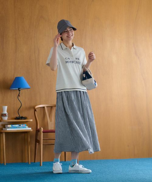 CARA O CRUZ / キャラ・オ・クルス ミニ・ひざ丈スカート | 洗える ウエストゴム ギンガムチェックスカート【セットアップ】 | 詳細8