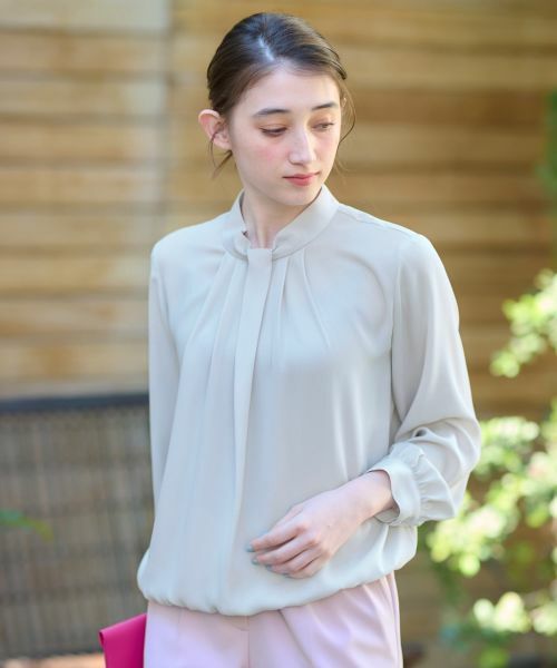 CARA O CRUZ / キャラ・オ・クルス シャツ・ブラウス | 洗える ハイネックタックブラウス【セレモニー】 | 詳細12