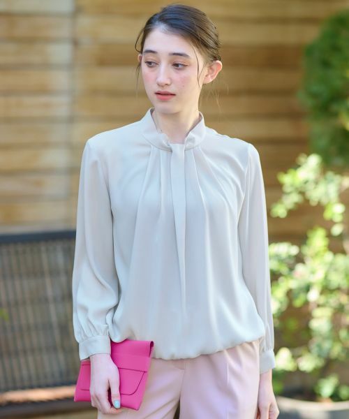 CARA O CRUZ / キャラ・オ・クルス シャツ・ブラウス | 洗える ハイネックタックブラウス【セレモニー】 | 詳細14