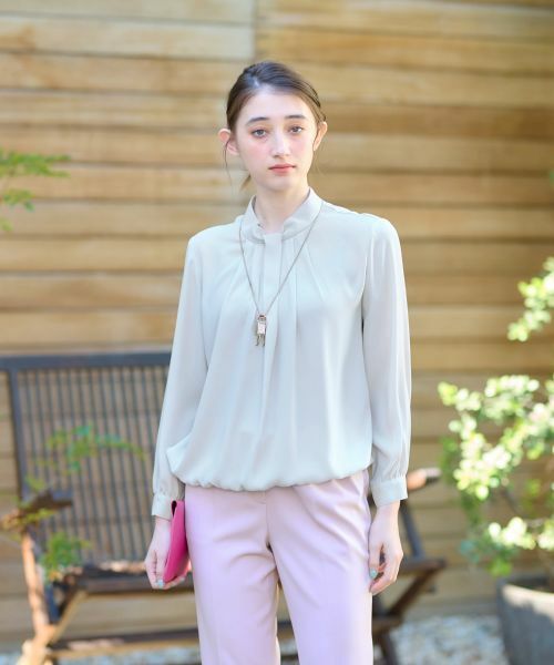 CARA O CRUZ / キャラ・オ・クルス シャツ・ブラウス | 洗える ハイネックタックブラウス【セレモニー】 | 詳細15