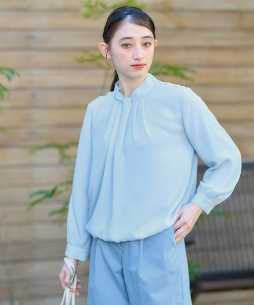 CARA O CRUZ / キャラ・オ・クルス シャツ・ブラウス | 洗える ハイネックタックブラウス【セレモニー】 | 詳細3