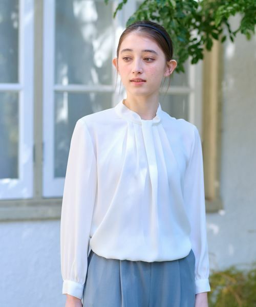 CARA O CRUZ / キャラ・オ・クルス シャツ・ブラウス | 洗える ハイネックタックブラウス【セレモニー】 | 詳細8