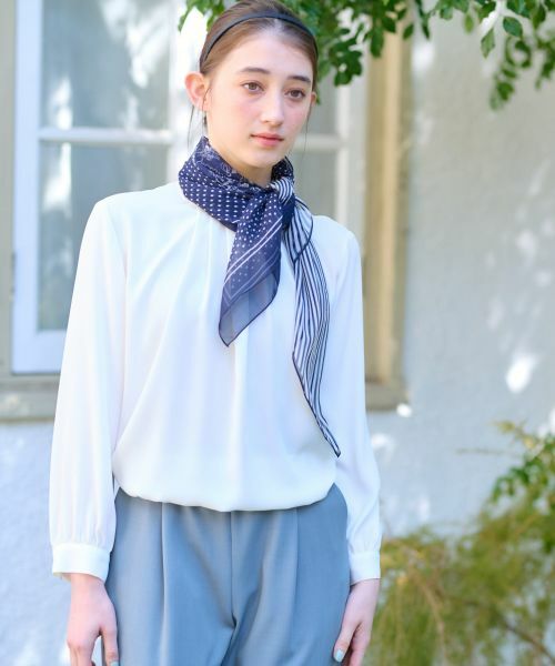 CARA O CRUZ / キャラ・オ・クルス シャツ・ブラウス | 洗える ハイネックタックブラウス【セレモニー】 | 詳細9