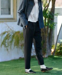 CARA O CRUZ / キャラ・オ・クルス その他パンツ | 洗える 後ろウエストゴム タッククロップドパンツ【セレモニー】【セットアップ】