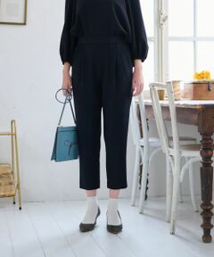 CARA O CRUZ / キャラ・オ・クルス その他パンツ | 洗える 後ろウエストゴム タッククロップドパンツ【セレモニー】【セットアップ】