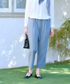 CARA O CRUZ / キャラ・オ・クルス その他パンツ | 洗える 後ろウエストゴム タッククロップドパンツ【セレモニー】【セットアップ】