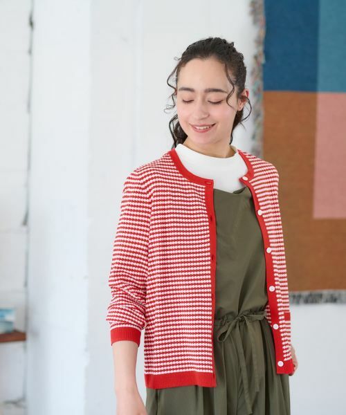 CARA O CRUZ / キャラ・オ・クルス カーディガン・ボレロ | ボーダーカーディガン【CoC by CARA O CRUZ】 | 詳細2