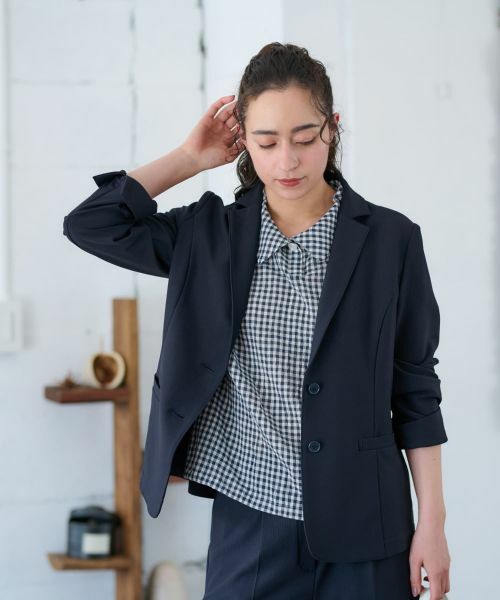 CARA O CRUZ / キャラ・オ・クルス テーラードジャケット | ブレザー【CoC by CARA O CRUZ】(ネイビー)