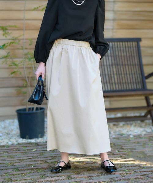 CARA O CRUZ / キャラ・オ・クルス ミニ・ひざ丈スカート | 【撥水】 洗える ウエストゴムフレアスカート【CoC by CARA O CRUZ】 | 詳細4