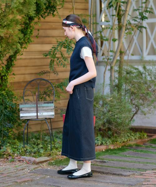 CARA O CRUZ / キャラ・オ・クルス ミニ・ひざ丈スカート | 洗える 後ろウエストゴムのデニムスカート | 詳細15