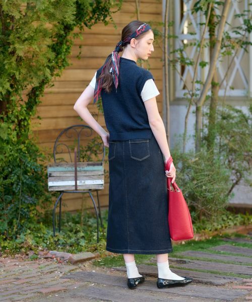 CARA O CRUZ / キャラ・オ・クルス ミニ・ひざ丈スカート | 洗える 後ろウエストゴムのデニムスカート | 詳細16