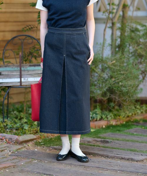 CARA O CRUZ / キャラ・オ・クルス ミニ・ひざ丈スカート | 洗える 後ろウエストゴムのデニムスカート | 詳細2