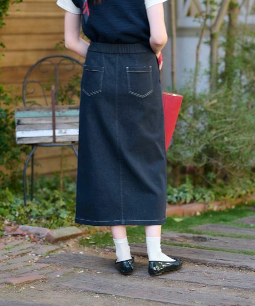 CARA O CRUZ / キャラ・オ・クルス ミニ・ひざ丈スカート | 洗える 後ろウエストゴムのデニムスカート | 詳細6