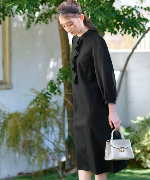 CARA O CRUZ / キャラ・オ・クルス ドレス | 洗える 前立フリルワンピース【セレモニー】 | 詳細11