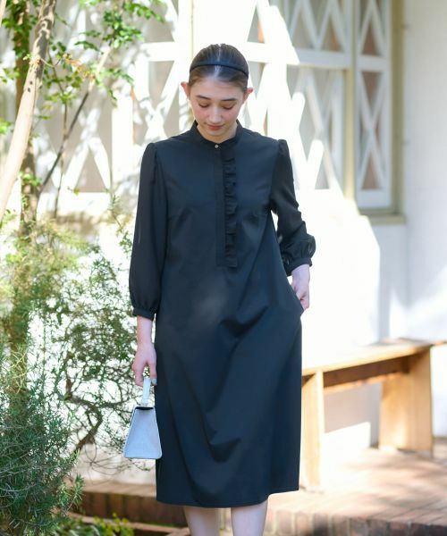 CARA O CRUZ / キャラ・オ・クルス ドレス | 洗える 前立フリルワンピース【セレモニー】 | 詳細7