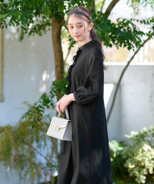 CARA O CRUZ / キャラ・オ・クルス ドレス | 洗える 前立フリルワンピース【セレモニー】 | 詳細9