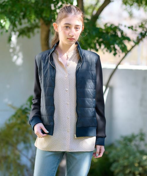 CARA O CRUZ / キャラ・オ・クルス テーラードジャケット | 異素材MIX中わたジャケット【CoC by CARA O CRUZ】 | 詳細10