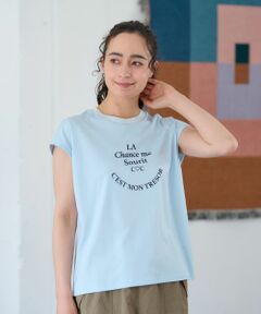 CARA O CRUZ / キャラ・オ・クルス カットソー | 【接触冷感】洗えるフレンチスリーブのロゴTシャツ【CoC by CARA O CRUZ】