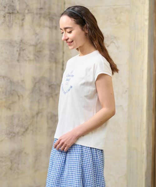 CARA O CRUZ / キャラ・オ・クルス カットソー | 【接触冷感】洗えるフレンチスリーブのロゴTシャツ【CoC by CARA O CRUZ】 | 詳細11