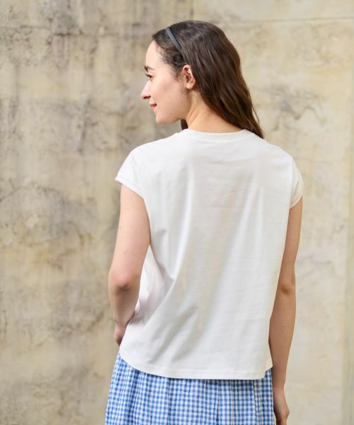 CARA O CRUZ / キャラ・オ・クルス カットソー | 【接触冷感】洗えるフレンチスリーブのロゴTシャツ【CoC by CARA O CRUZ】 | 詳細12