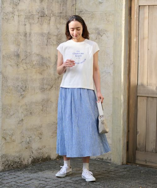 CARA O CRUZ / キャラ・オ・クルス カットソー | 【接触冷感】洗えるフレンチスリーブのロゴTシャツ【CoC by CARA O CRUZ】 | 詳細15