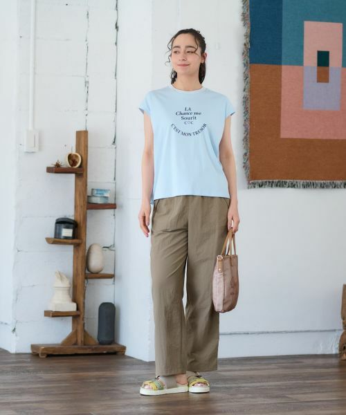 CARA O CRUZ / キャラ・オ・クルス カットソー | 【接触冷感】洗えるフレンチスリーブのロゴTシャツ【CoC by CARA O CRUZ】 | 詳細4