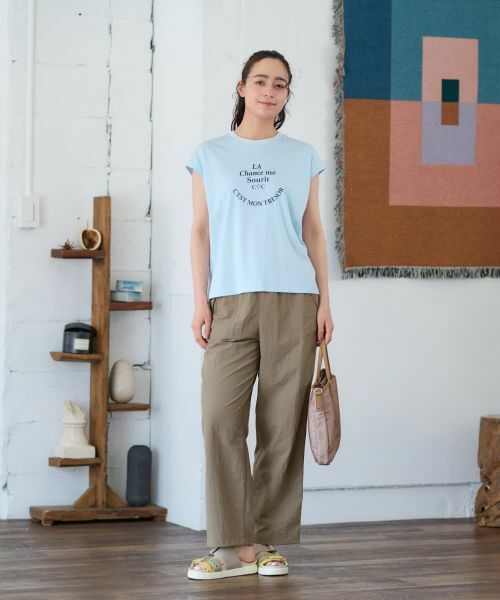 CARA O CRUZ / キャラ・オ・クルス カットソー | 【接触冷感】洗えるフレンチスリーブのロゴTシャツ【CoC by CARA O CRUZ】 | 詳細5