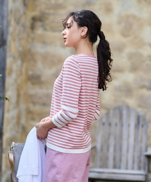 CARA O CRUZ / キャラ・オ・クルス ニット・セーター | ボーダー切替クルーネックニット | 詳細11