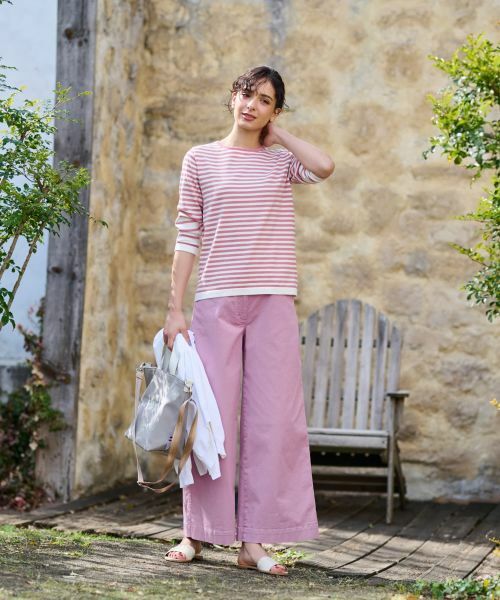 CARA O CRUZ / キャラ・オ・クルス ニット・セーター | ボーダー切替クルーネックニット | 詳細14