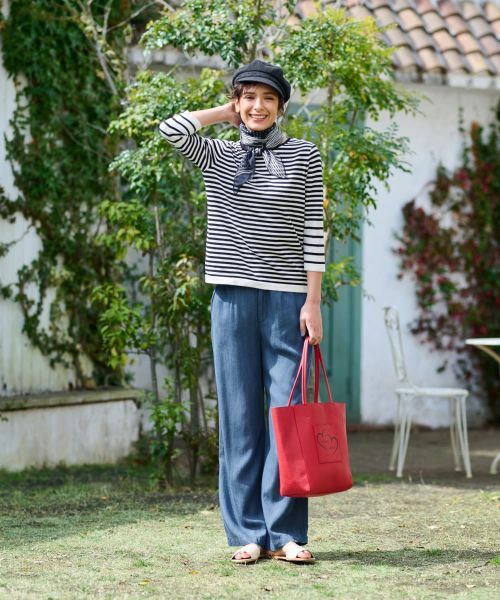 CARA O CRUZ / キャラ・オ・クルス ニット・セーター | ボーダー切替クルーネックニット | 詳細4