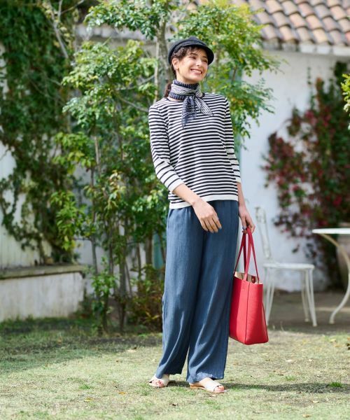 CARA O CRUZ / キャラ・オ・クルス ニット・セーター | ボーダー切替クルーネックニット | 詳細5