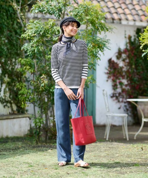 CARA O CRUZ / キャラ・オ・クルス ニット・セーター | ボーダー切替クルーネックニット | 詳細6