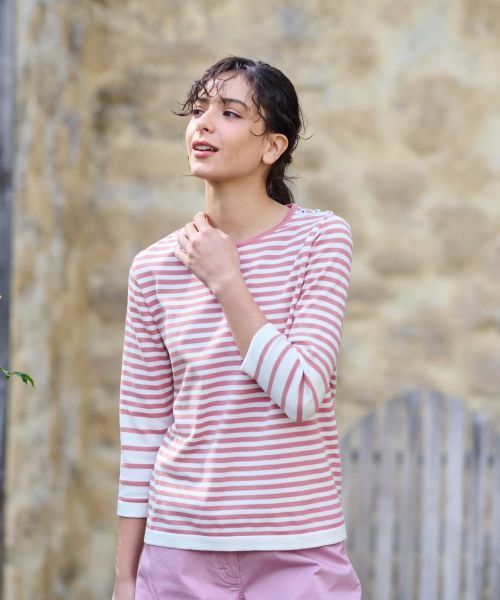 CARA O CRUZ / キャラ・オ・クルス ニット・セーター | ボーダー切替クルーネックニット | 詳細8