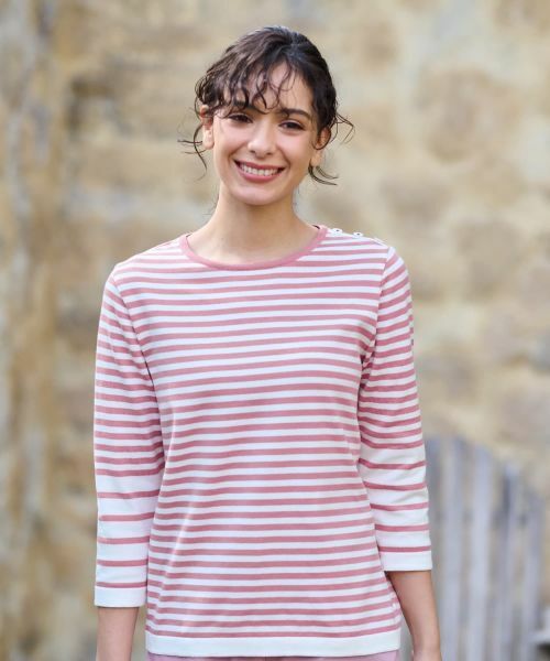 CARA O CRUZ / キャラ・オ・クルス ニット・セーター | ボーダー切替クルーネックニット | 詳細9