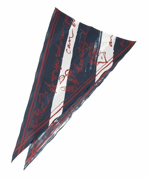 CARA O CRUZ / キャラ・オ・クルス バンダナ・スカーフ | ボーダー×ロゴプリントスカーフ | 詳細1