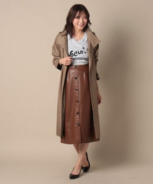 CARA O CRUZ / キャラ・オ・クルス ミニ・ひざ丈スカート | 合成皮革のタイトスカート | 詳細11