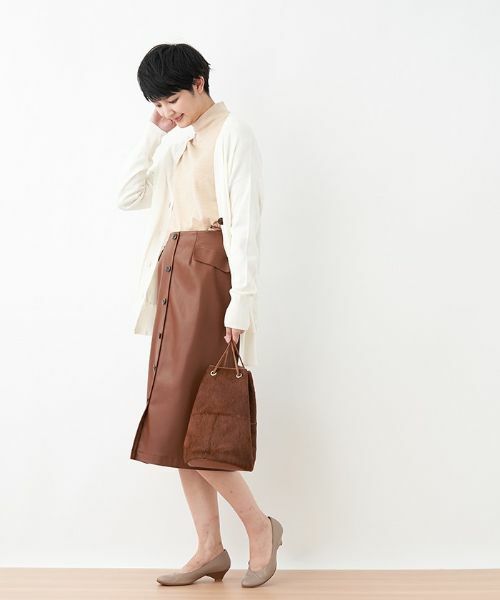 CARA O CRUZ / キャラ・オ・クルス ミニ・ひざ丈スカート | 合成皮革のタイトスカート | 詳細7