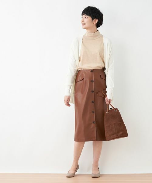 CARA O CRUZ / キャラ・オ・クルス ミニ・ひざ丈スカート | 合成皮革のタイトスカート | 詳細8