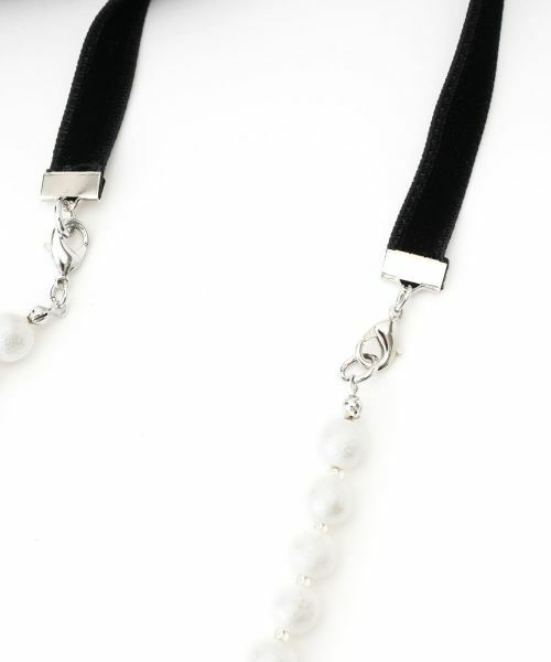 CARA O CRUZ / キャラ・オ・クルス ネックレス・ペンダント・チョーカー | 2WAY パール調とベロア切替のネックレス【セレモニー】 | 詳細2