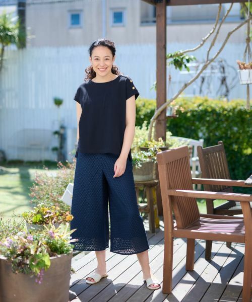 CARA O CRUZ / キャラ・オ・クルス カットソー | 洗える ショルダーボタンカットソー【CoC by CARA O CRUZ】 | 詳細1