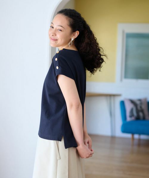 CARA O CRUZ / キャラ・オ・クルス カットソー | 洗える ショルダーボタンカットソー【CoC by CARA O CRUZ】 | 詳細3