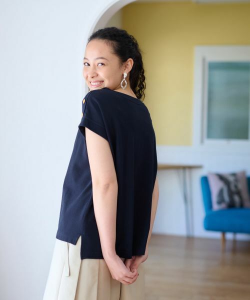 CARA O CRUZ / キャラ・オ・クルス カットソー | 洗える ショルダーボタンカットソー【CoC by CARA O CRUZ】 | 詳細5