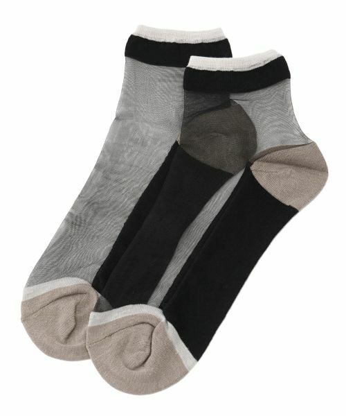 CARA O CRUZ / キャラ・オ・クルス ソックス | シアー配色クルーソックス | 詳細1