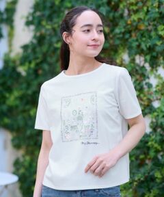 CARA O CRUZ / キャラ・オ・クルス カットソー | 洗える スパンコール刺繍の旅Tシャツ