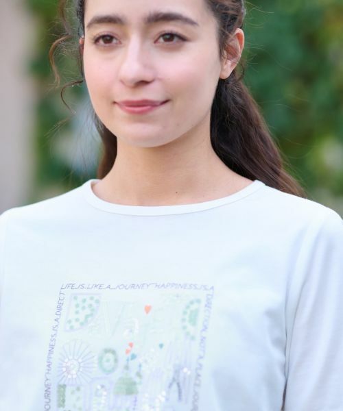 CARA O CRUZ / キャラ・オ・クルス カットソー | 洗える スパンコール刺繍の旅Tシャツ | 詳細21