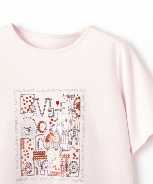 CARA O CRUZ / キャラ・オ・クルス カットソー | 洗える スパンコール刺繍の旅Tシャツ | 詳細26