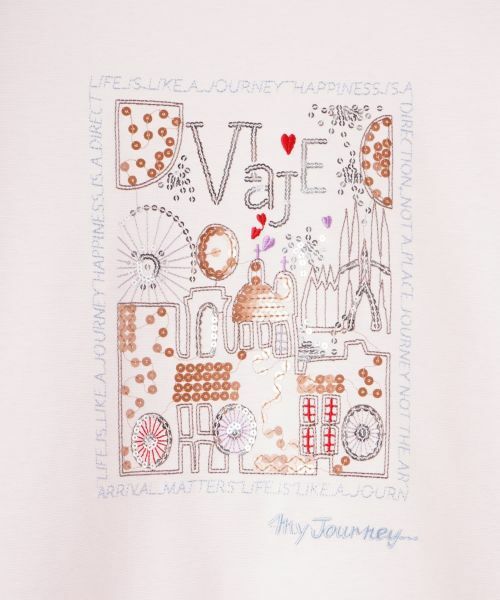 CARA O CRUZ / キャラ・オ・クルス カットソー | 洗える スパンコール刺繍の旅Tシャツ | 詳細27