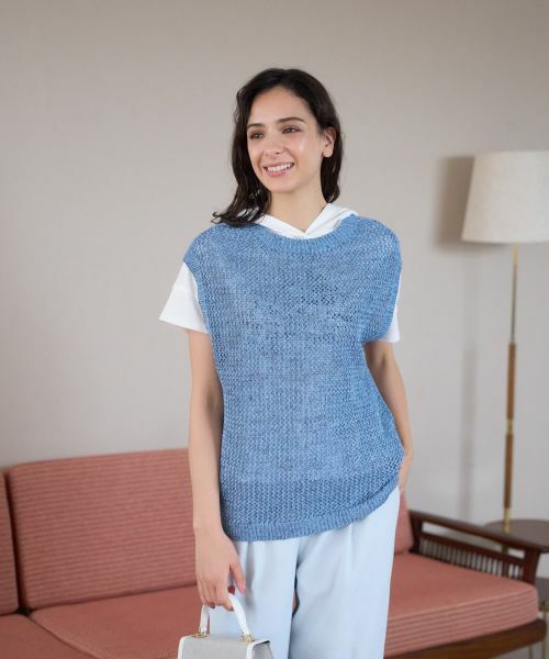 CARA O CRUZ / キャラ・オ・クルス テーラードジャケット | 麻混ニットベスト【CoC by CARA O CRUZ】 | 詳細1